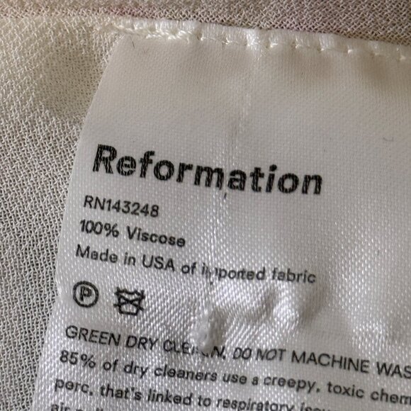 Reformation Leila Inka Smocked Midi Dress XL Ivory Pink Floral Slit - Picture 14 of 16